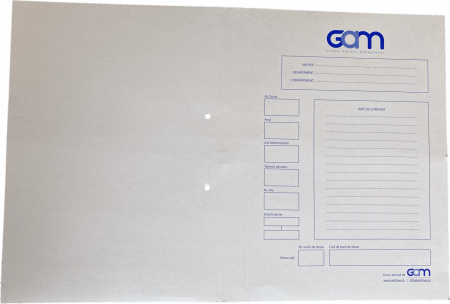 Arhivare - Copertă perforată dosar GAM, cotor 3cm