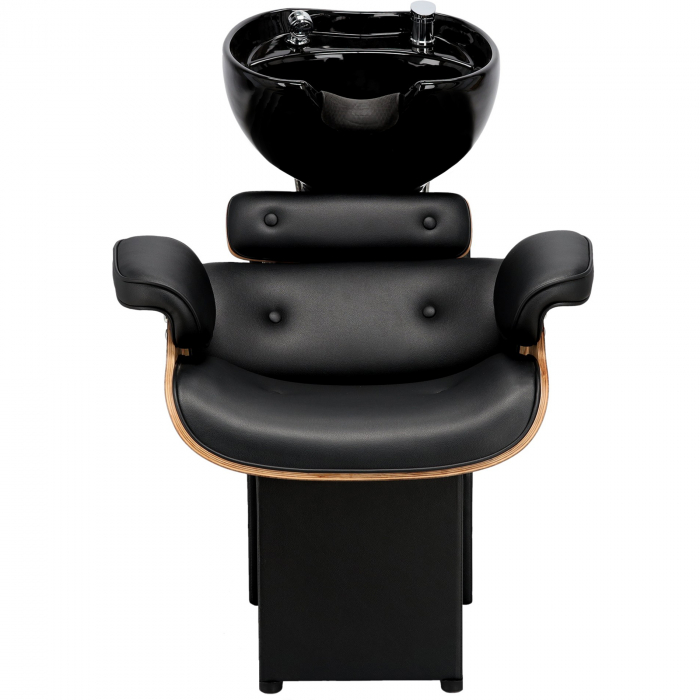 Mobilier salon Coafor cu 2 scaune frizerie si scafa profesionala, Wood [4]
