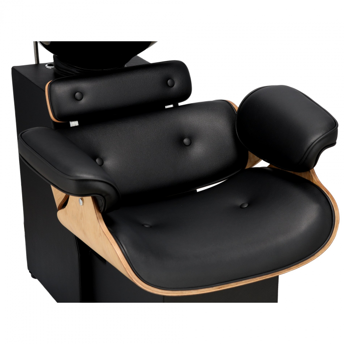 Mobilier salon Coafor cu 2 scaune frizerie si scafa profesionala, Wood [2]