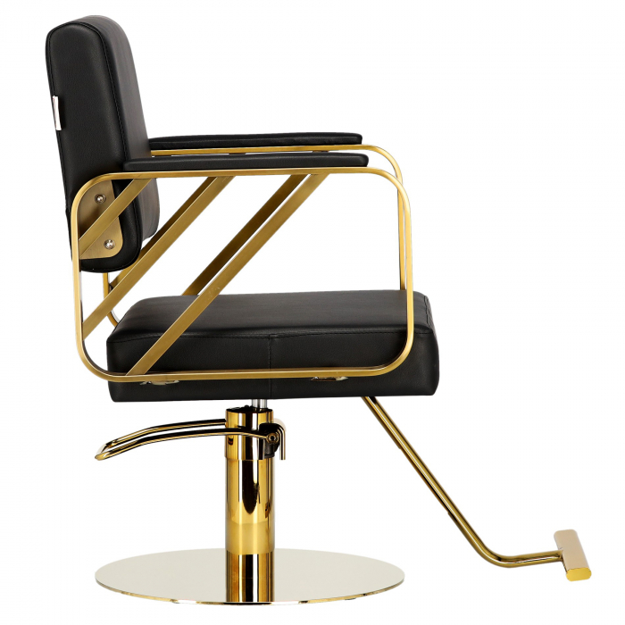Set Mobilier salon frizerie cu 3 scaune coafor, 1 scafa, 3 oglinzi Led cu Auriu, 2 ucenici [4]