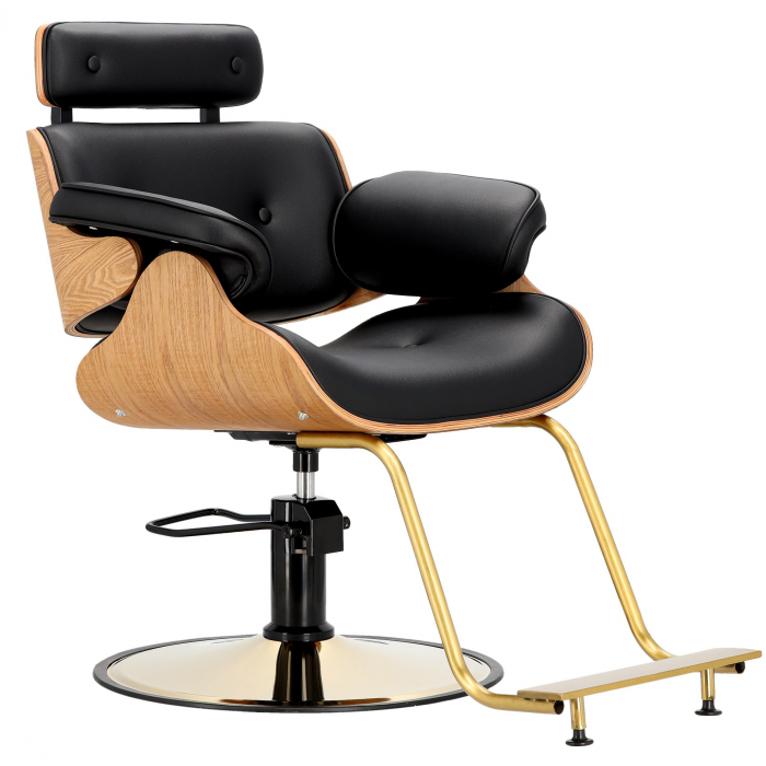 Mobilier salon Coafor cu 2 scaune frizerie si scafa profesionala, Wood [3]