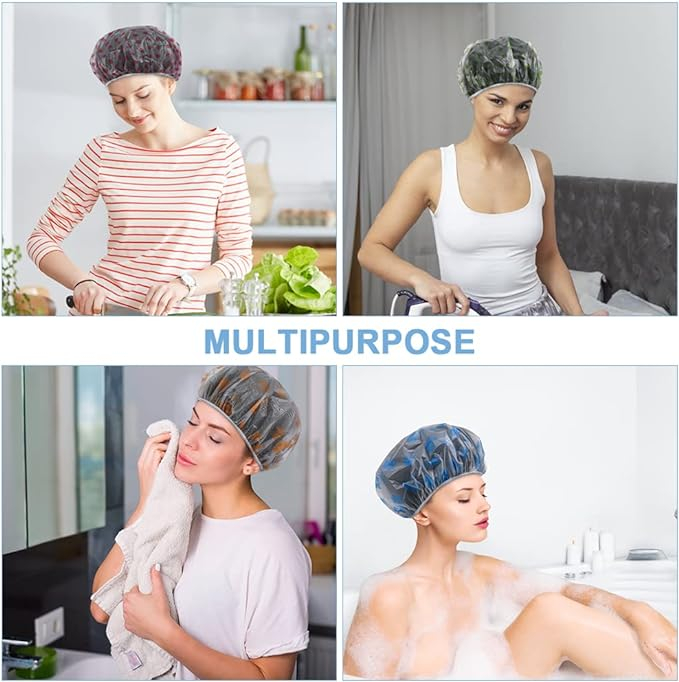 Boneta dus, impermeabila, tip casca spa, multicolora, 1 buc [3]