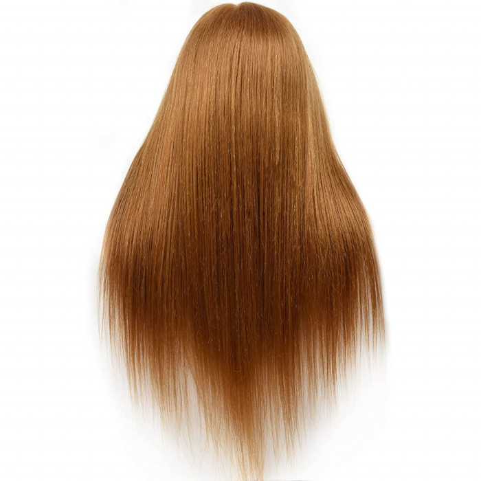 Cap manechin de coafat pentru salon frizerie coafor, 55 cm, Auriu, cu suport [6]