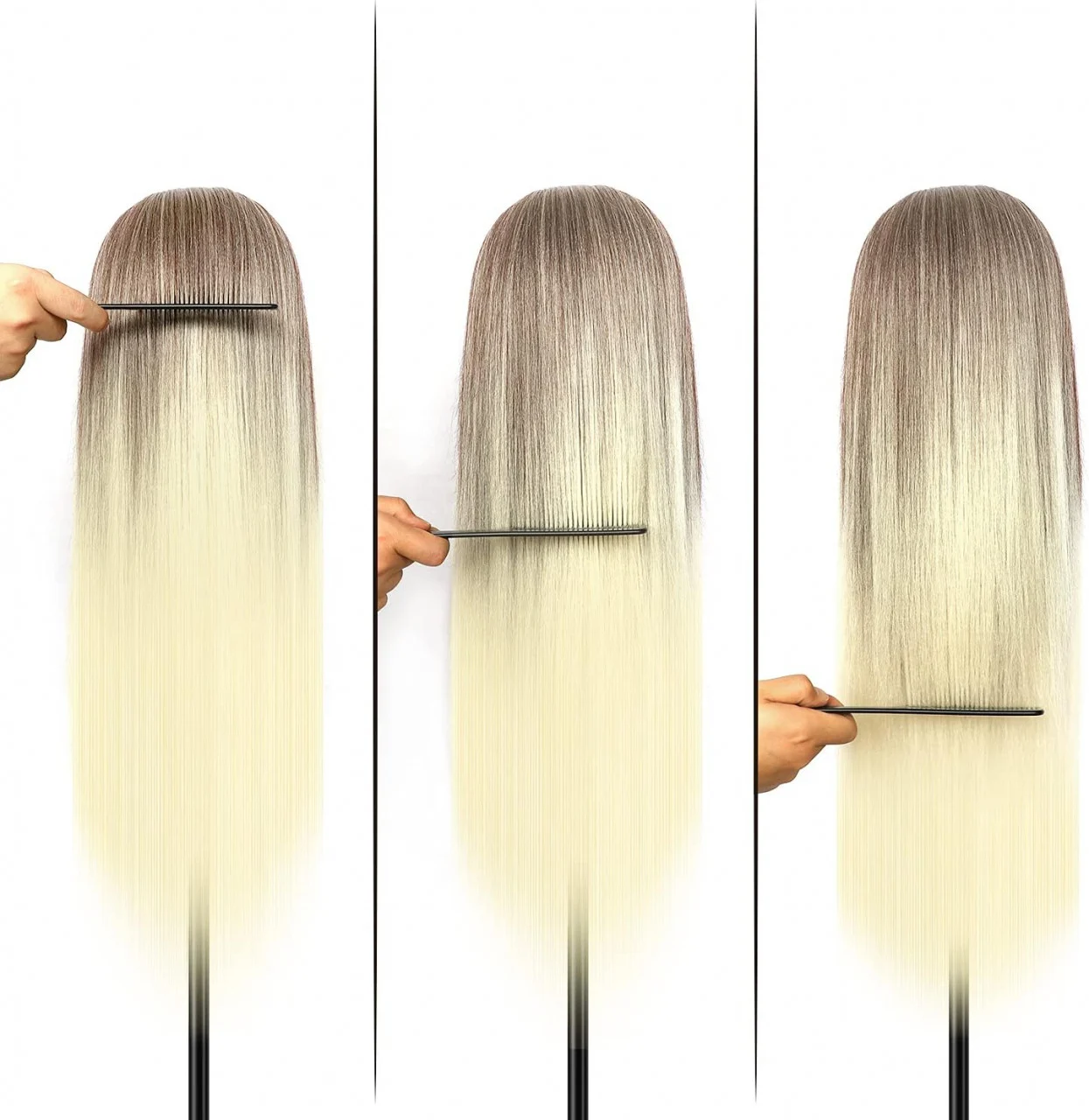 Cap practica coafor Blond Ombre 60 cm [4]