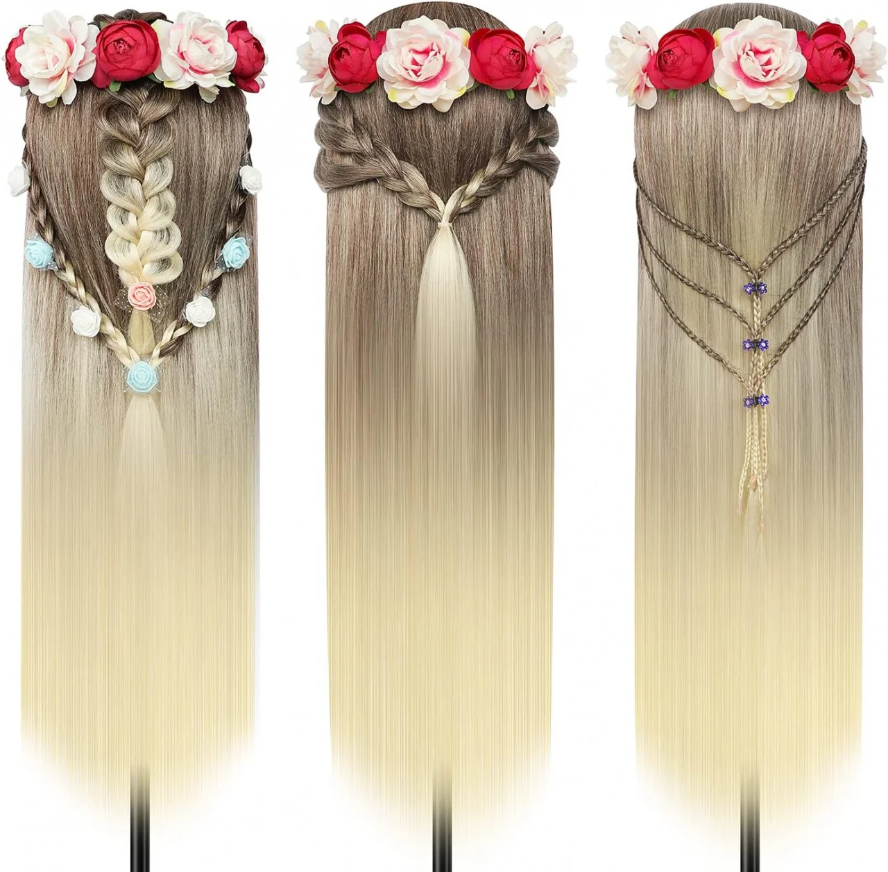 Cap practica coafor Blond Ombre 60 cm [6]