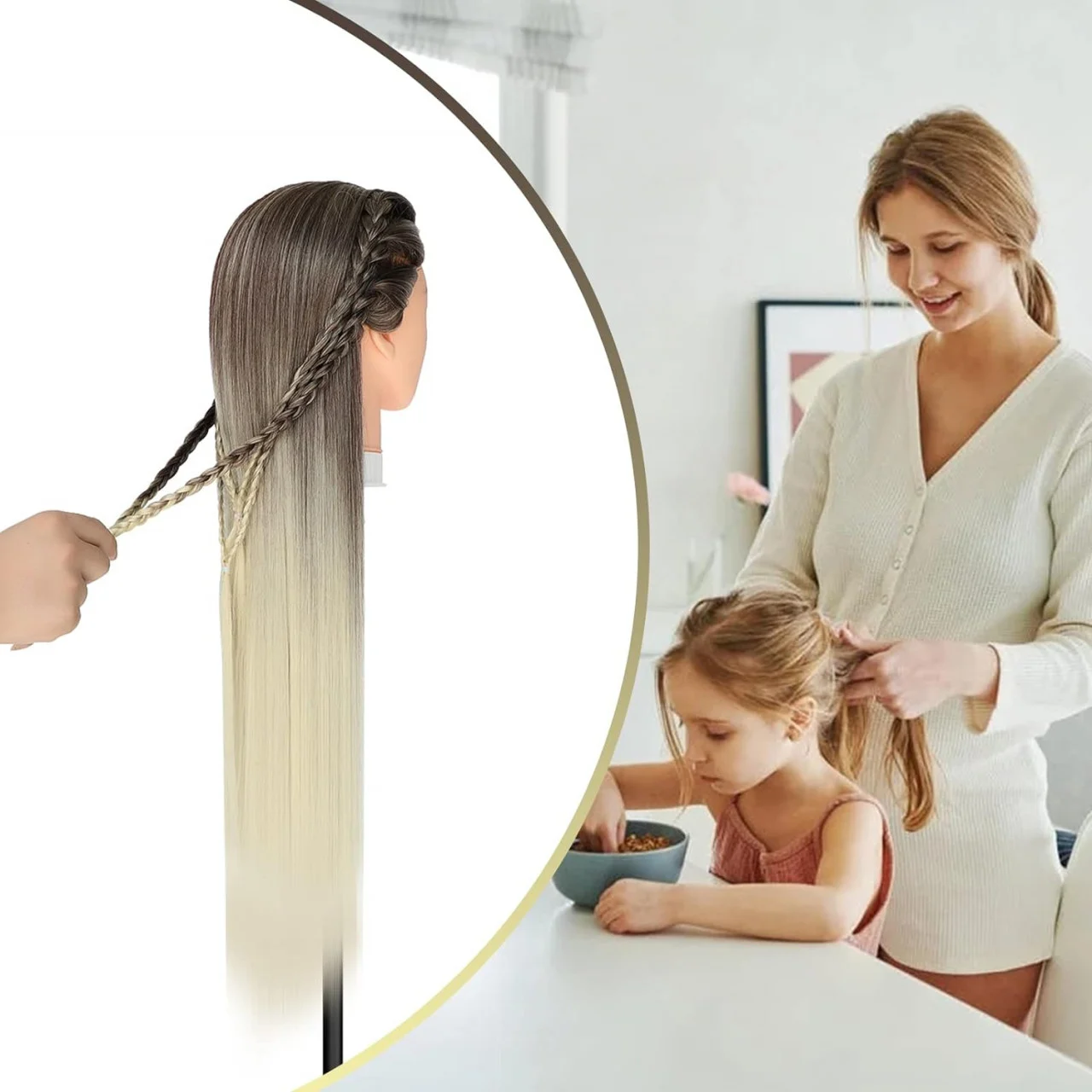 Cap practica coafor Blond Ombre 60 cm [5]