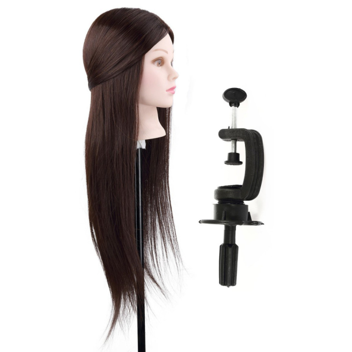 Cap practica manechin salon frizerie coafor Lung Des Sintetic 50cm saten CPB04 [4]