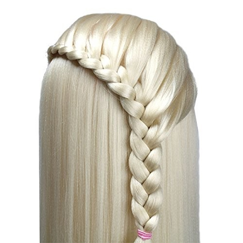 Cap practica manechin salon frizerie coafor Lung Des Sintetic 60cm Blond + 6 Piepteni carbon [3]