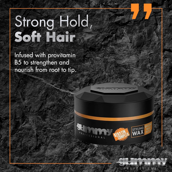 Ceară de păr - Gummy Professional Hair Styling Wax Bright Max Hold 150ml – Fixare Maximă, Strălucire Intensă, Complex cu Keratină [6]