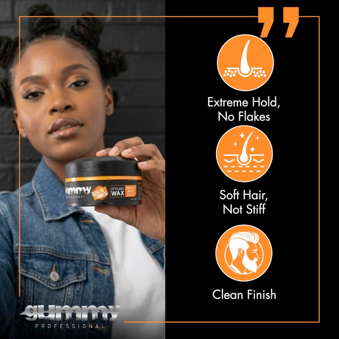 Ceară de păr - Gummy Professional Hair Styling Wax Bright Max Hold 150ml – Fixare Maximă, Strălucire Intensă, Complex cu Keratină [3]