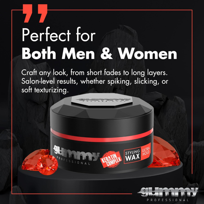 Ceară de păr - Gummy Professional Hair Styling Wax Ultra Hold 150ml – Fixare Extra Puternică, Complex cu Keratină [2]