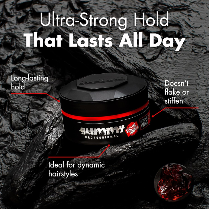 Ceară de păr - Gummy Professional Hair Styling Wax Ultra Hold 150ml – Fixare Extra Puternică, Complex cu Keratină [3]