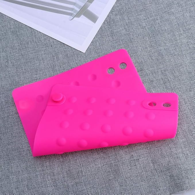 Covoras din silicon protectie termica pentru placa de par, ondulator, roz, 25x18cm [4]