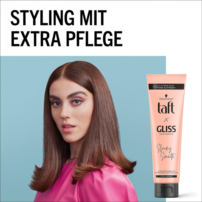 Crema pentru netezirea parului, Taft x Gliss, Sleeky Smooth, 150 ml [3]