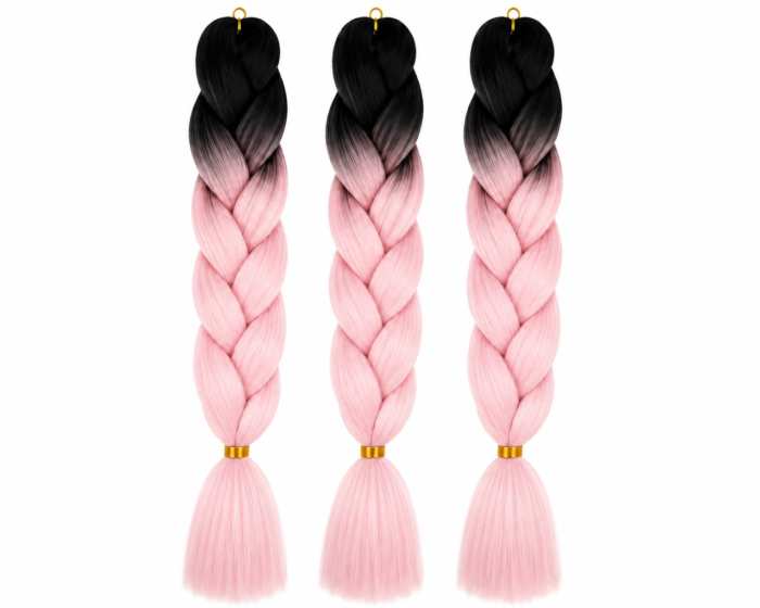 Extensie Jumbo Braids Pink Blossom – Ombre Negru Roz [2]