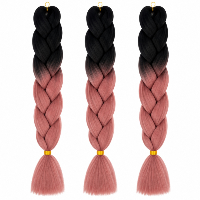 Extensie Păr Jumbo Braid Dusty Rose Ombre – Păr Sintetic Premium pentru Împletituri Afro [2]