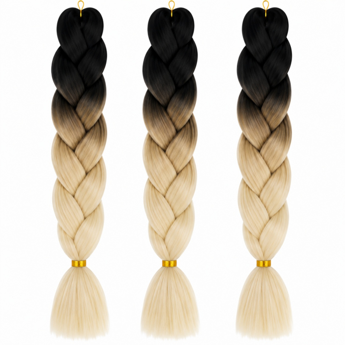 Extensie Păr Jumbo Braid Midnight Vanilla – Păr Sintetic Premium pentru Împletituri Afro [2]