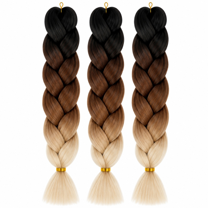 Extensie Păr Jumbo Braid Mocha Vanilla – Păr Sintetic Premium pentru Împletituri Afro [2]