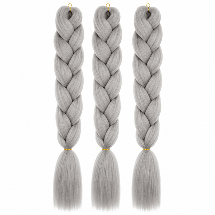Extensie Păr Jumbo Braid Silver Frost – Păr Sintetic Premium pentru Împletituri Afro [2]