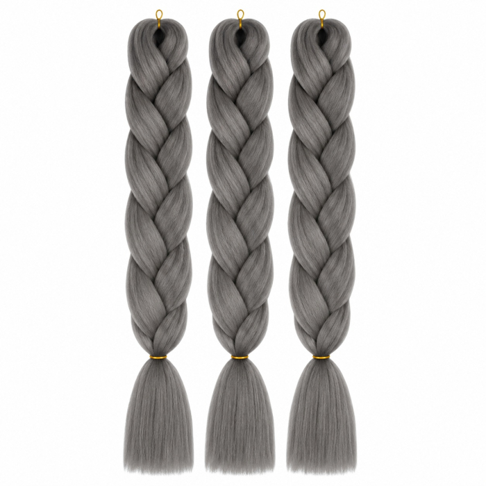 Extensie Păr Jumbo Braid Silver Mist – Păr Sintetic Premium pentru Împletituri Afro [2]