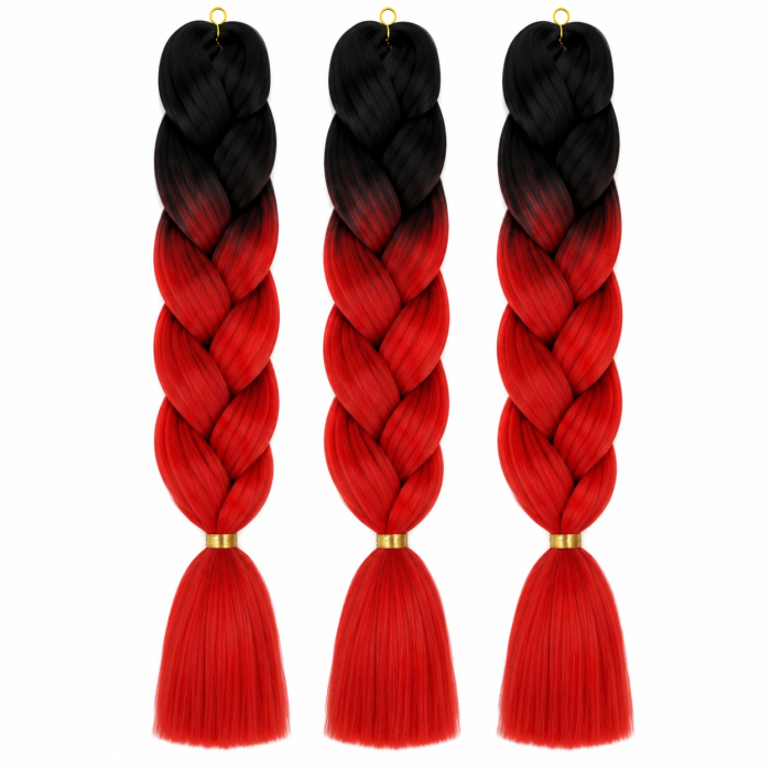 Extensii Păr Sintetic Jumbo Ombre pentru Împletituri Afro – Crimson Shadow [2]