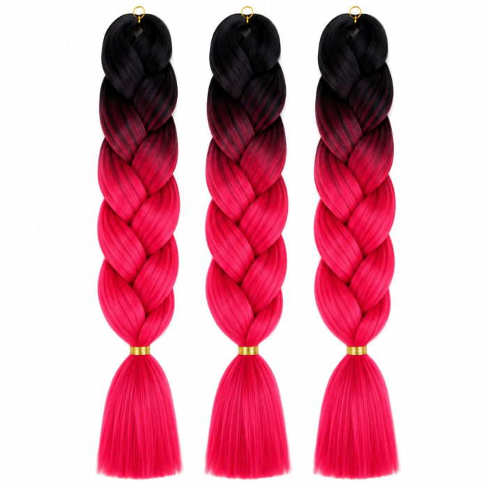 Extensii Păr Sintetic Jumbo Ombre pentru Împletituri Afro – Crimson Shadow [2]