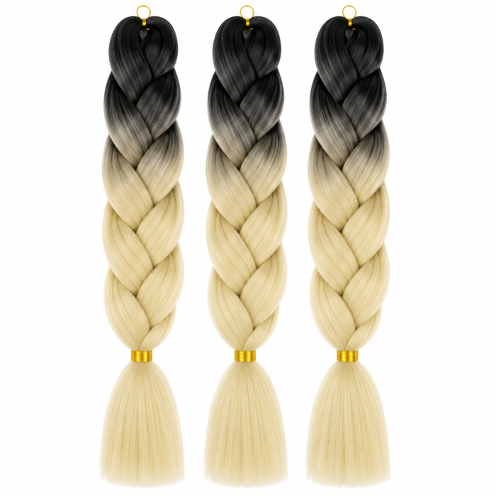 Extensii Păr Sintetic Jumbo Ombre pentru Împletituri Afro – Ivory Eclipse [2]
