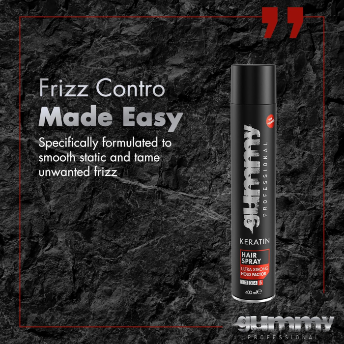 Fixativ Profesional cu Keratină, GUMMY, Fixare Ultra-Puternică, Finisaj Mat, 400 ml [6]
