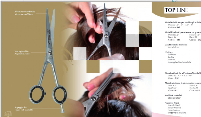 Foarfeca de filat 5.5" Henbor ITALIA Top Line pentru frizerie coafor salon [6]