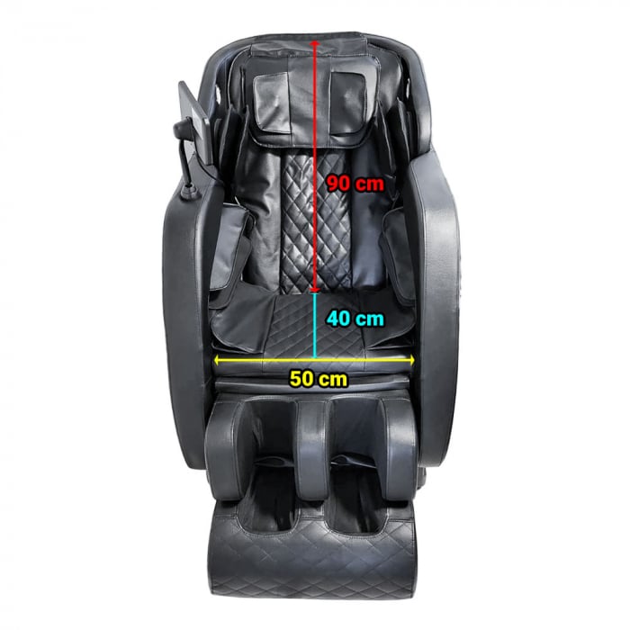 Fotoliu de masaj Royal Black, cu incalzire, functie bluetooth audio, display, zero gravity, negru [5]
