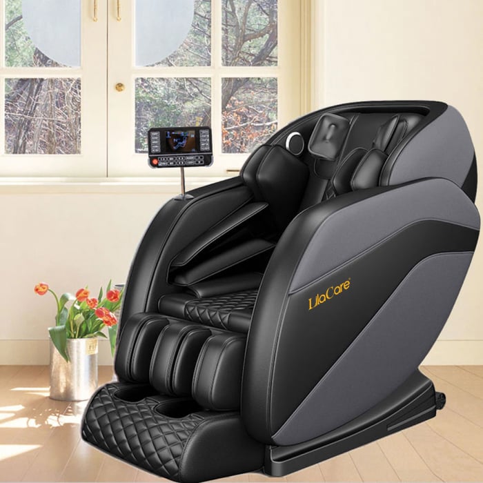 Fotoliu de masaj Royal Black, cu incalzire, functie bluetooth audio, display, zero gravity, negru [4]