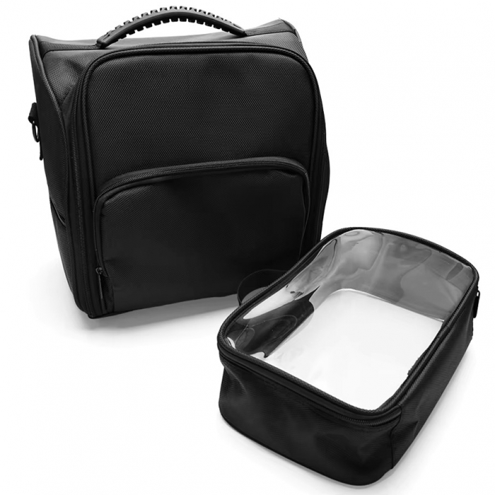 Geanta voiaj, transport cosmetice, produse frizerie, cu 3 portfarduri detasabile, 30x29x22 cm [2]