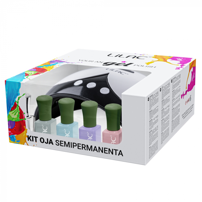 Kit oja semipermanenta cu lampa LED, 4 culori pastelate, Hema Free [2]
