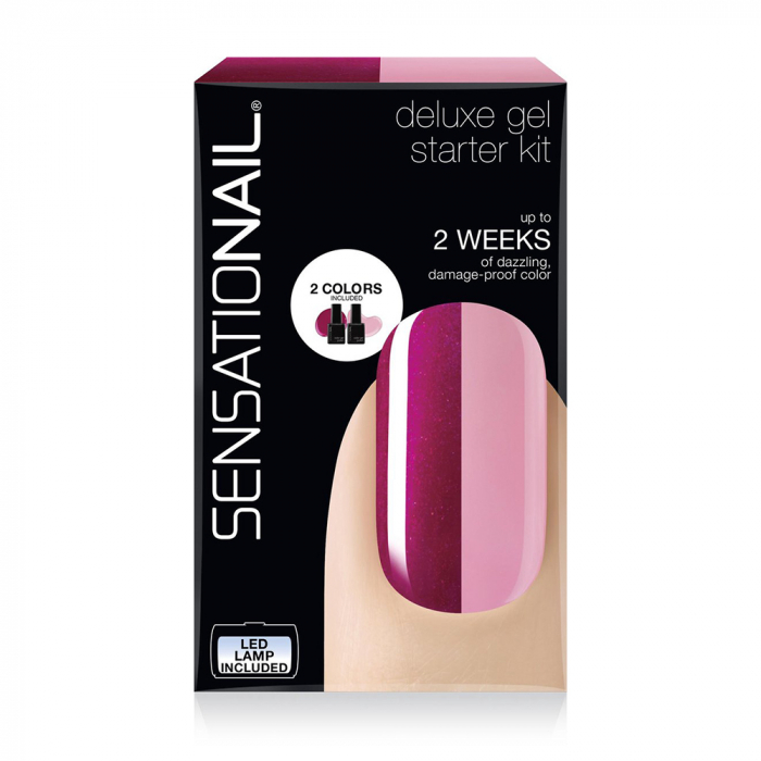 Kit oja semipermanenta Deluxe Gel Starter Kit - Pink Chiffon si Raspberry Wine [3]