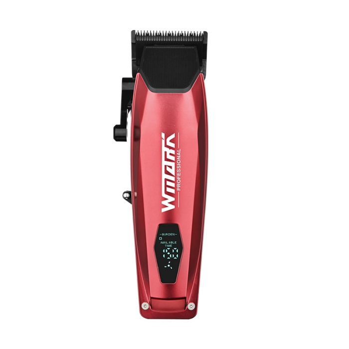 Mașină de Tuns Profesională WMARK NG-125 – 7500 RPM, Lame Inox 5Cr15 & Ceramică, Afișaj Digital, 8 Piepteni, Autonomie 150 min – Rosie [2]