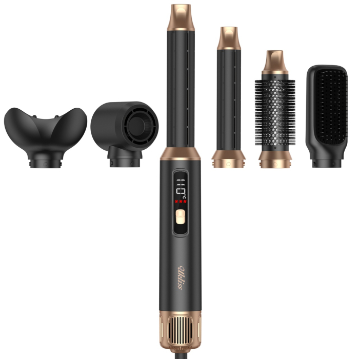 Ondulator automat cu aer cald, Aparat De Coafat pentru bucle Multifunctional 6 In 1, Uscator si perie volum, Multistyler par [7]