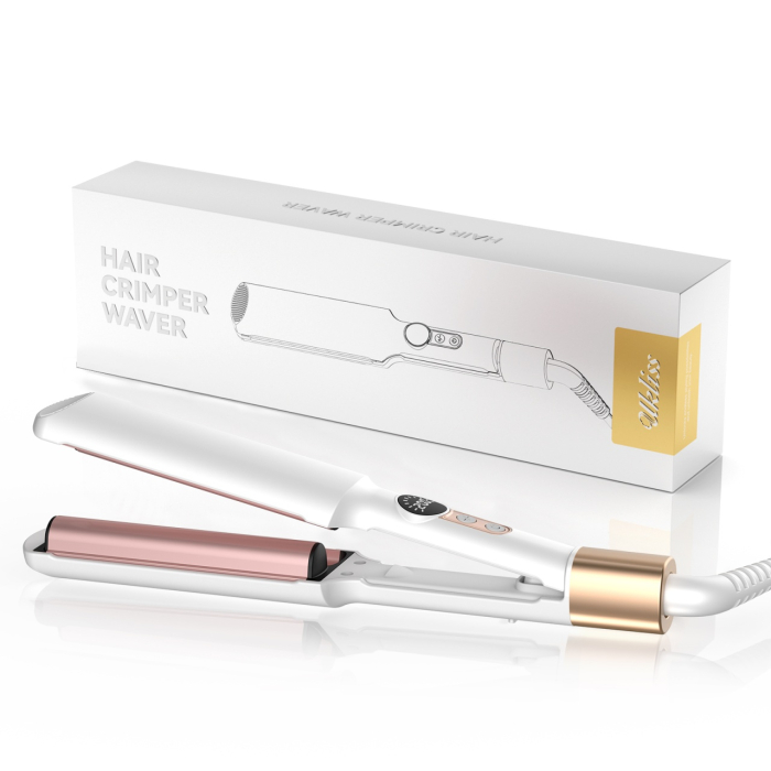 Ondulator de par in valuri pentru bucle, Placa profesionala de ondulat creponat Easy Waves, Negru Gold, Placi ceramice, 5 trepte temperatura [4]