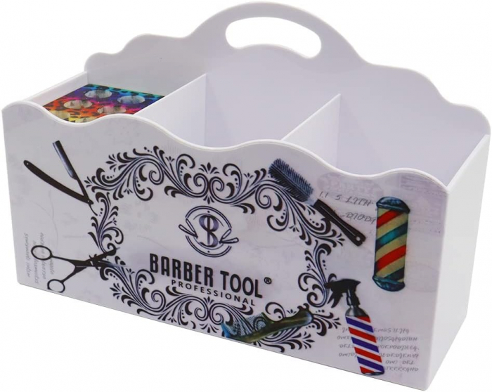 Organizator frizerie Ardette, Alb, 24X16x8cm, Plastic dur, 3 compartimente [2]