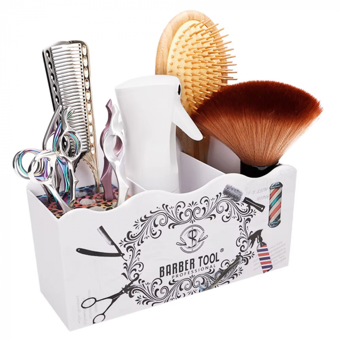 Organizator frizerie Ardette, Alb, 24X16x8cm, Plastic dur, 3 compartimente [8]
