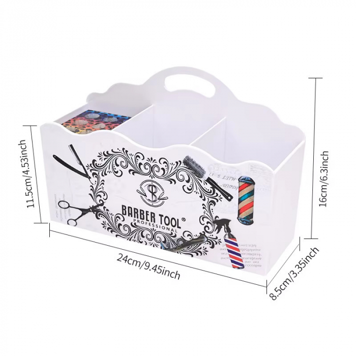 Organizator frizerie Ardette, Alb, 24X16x8cm, Plastic dur, 3 compartimente [6]