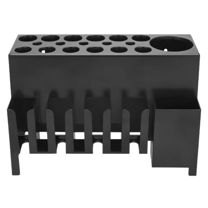 Organizator frizerie profesional Negru, pentru perii coafor, masini de tuns, fixare pe masa sau de perete [7]