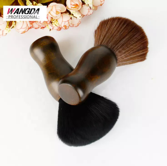 Pamatuf frizerie coafor cu maner din lemn, peri naturali [6]