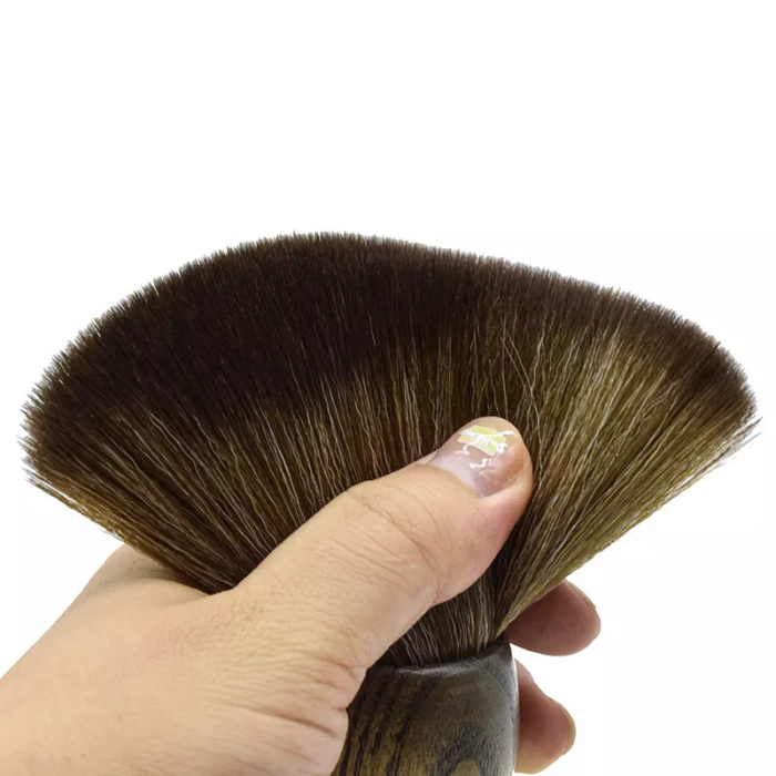 Pamatuf frizerie coafor cu maner din lemn, peri naturali [8]
