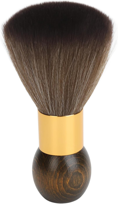 Pamatuf frizerie profesional cu maner din lemn, peri desi, calitate premium, finisaje gold [4]