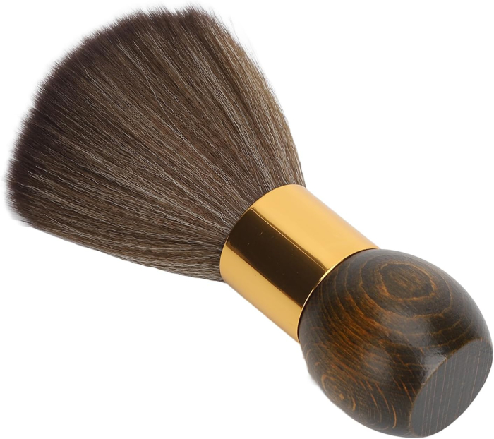 Pamatuf frizerie profesional cu maner din lemn, peri desi, calitate premium, finisaje gold [5]