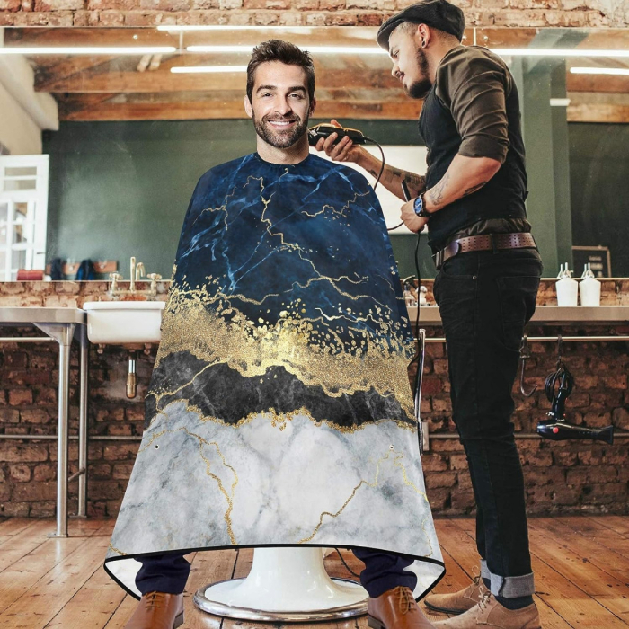 Pelerina coafor pentru frizerie BarberShop, PEL30, 140 X 160 cm, imprimeu marmura [3]
