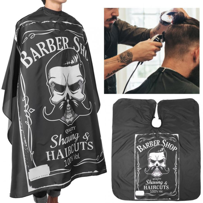 Pelerina manta pentru tuns barbati gri/negru lunga frizerie coafor barber shop [8]
