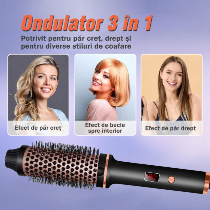 Perie electrica pentru volum cu aer cald pentru coafat parul, uscare, indreptare, bucle si styling [9]