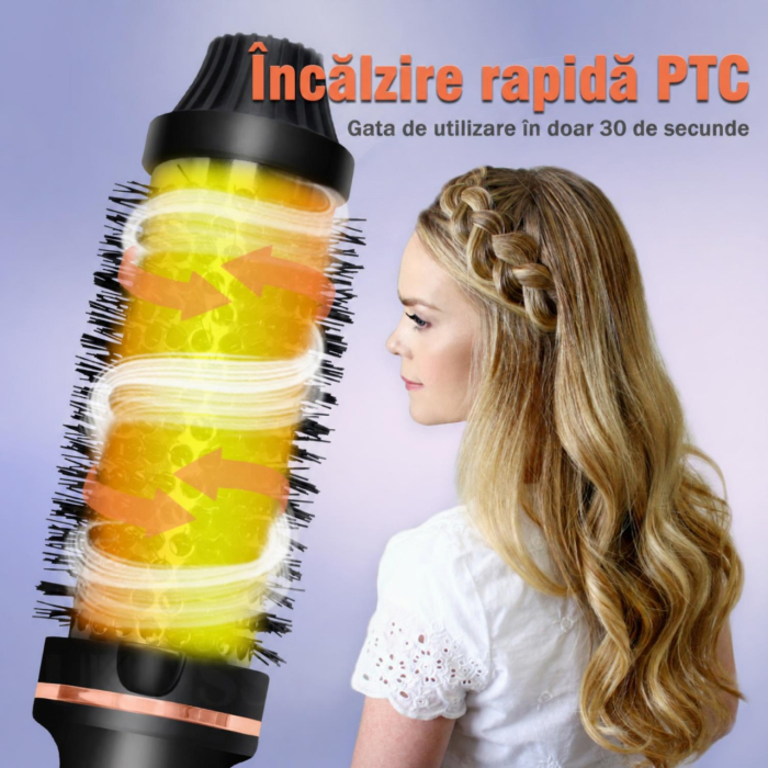 Perie electrica pentru volum cu aer cald pentru coafat parul, uscare, indreptare, bucle si styling [6]