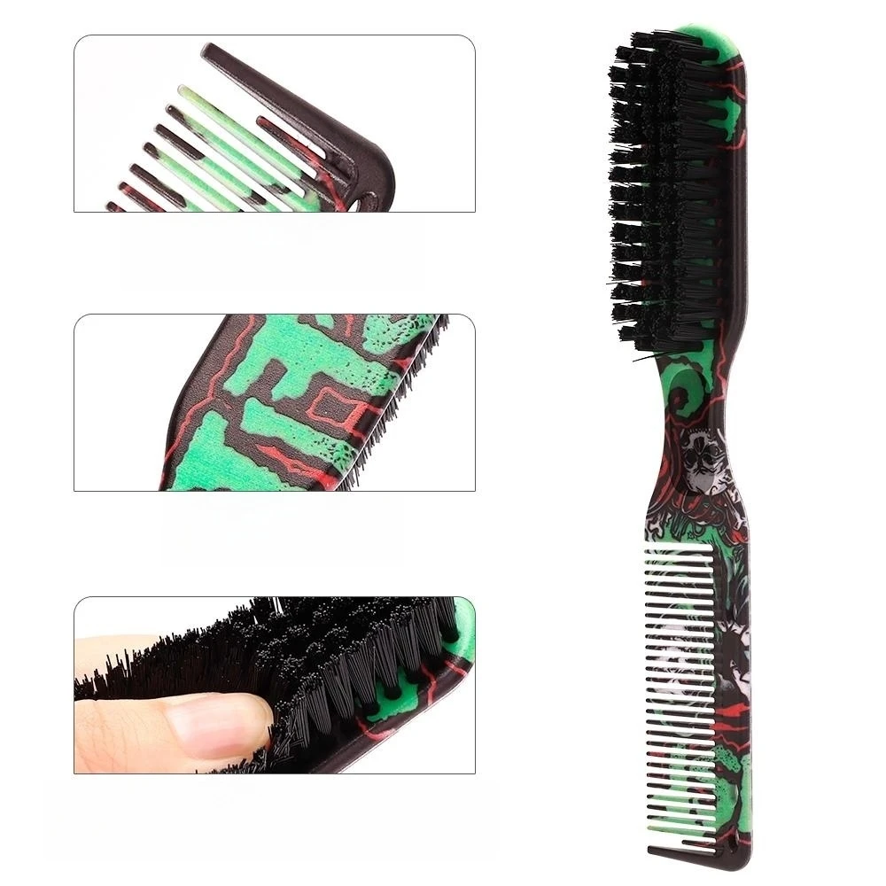 Perie pentru barba, mica, dubla, de buzunar, cu pieptene barber [4]